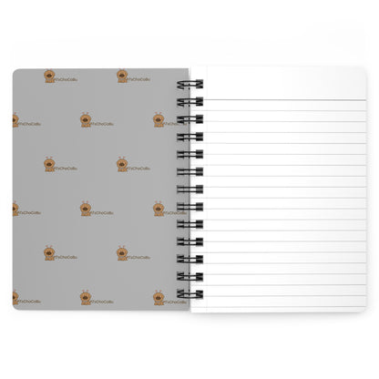 iTsChoCoBu Joyful Spiral Notebook — Gray Journal with Cute Puppy Illustration