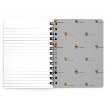 iTsChoCoBu Joyful Spiral Notebook — Gray Journal with Cute Puppy Illustration