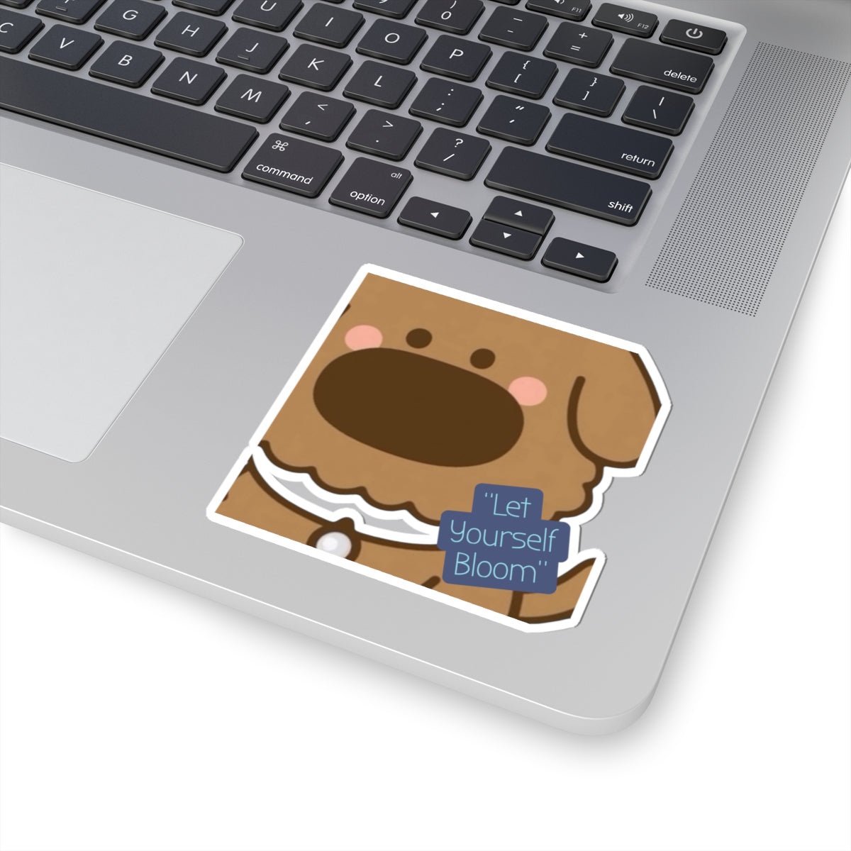 Cute Dog Sticker — “iTsChoCoBu Let Yourself Bloom” Kiss-Cut Vinyl