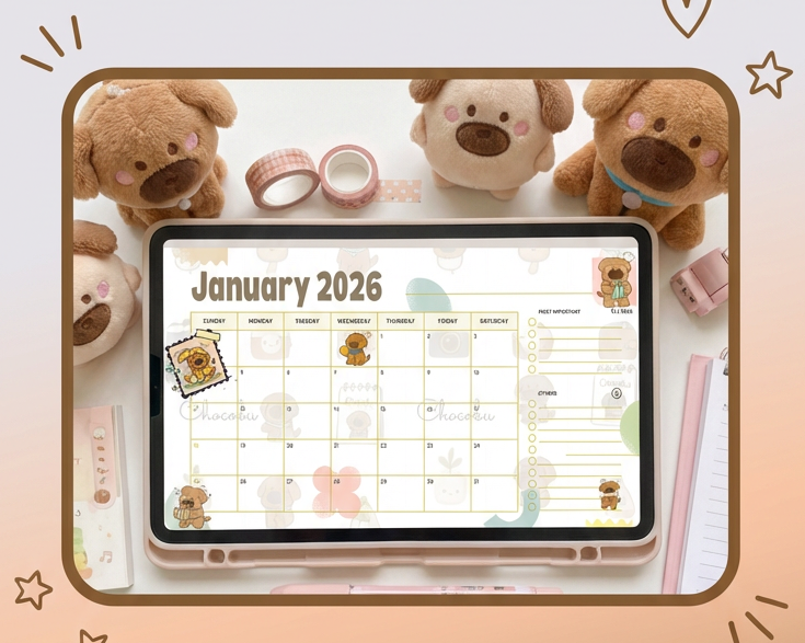 iTsChoCoBu Digital Wall Calendar 2026
