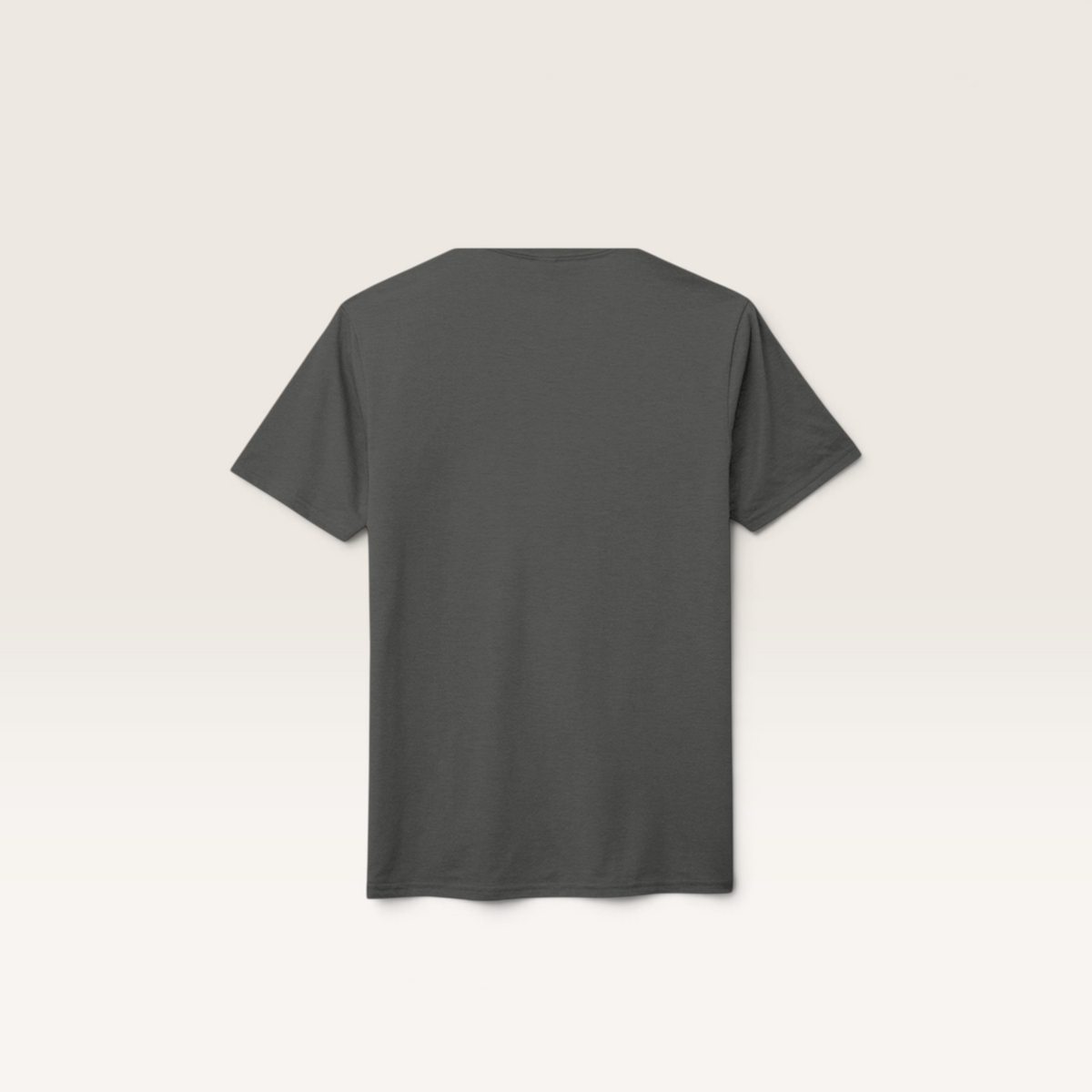 iTsChoCoBu unisex tri-blend t-shirt in dark grey, back view showing short sleeves and crew neck design.