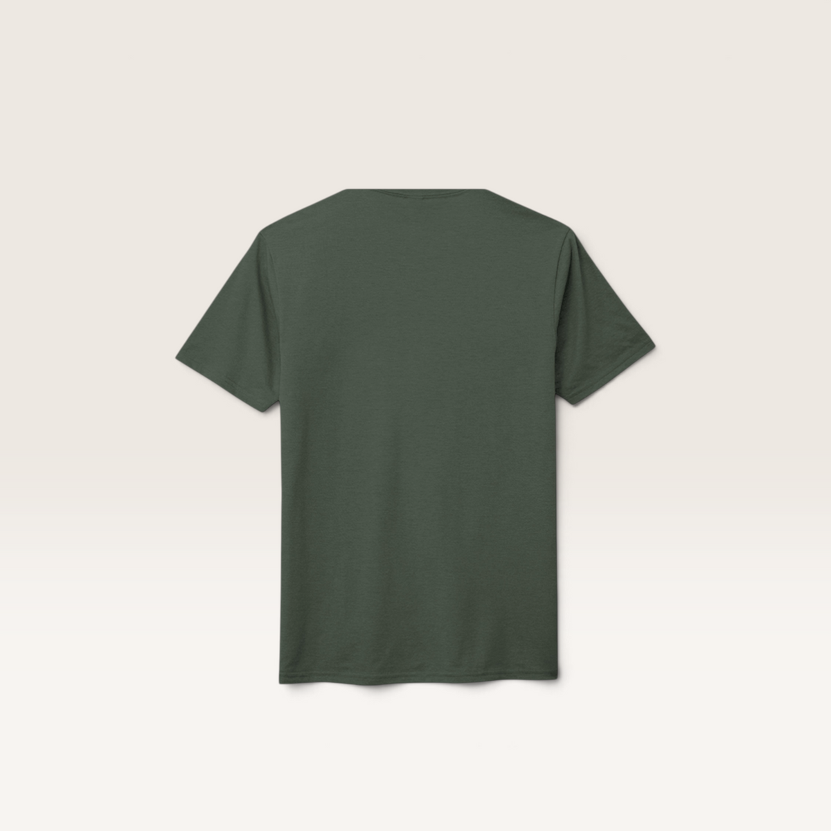 iTsChoCoBu unisex dark green tri-blend t-shirt, back view, featuring a soft rib-knit neck and durable construction.