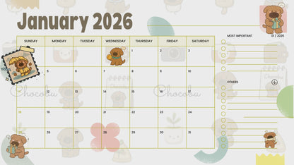 iTsChoCoBu Digital Wall Calendar 2026